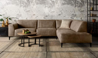 Taupe hoekbank Aspen 256cm – A-meubel