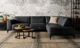 Zwarte hoekbank Aspen 258cm – A-meubel