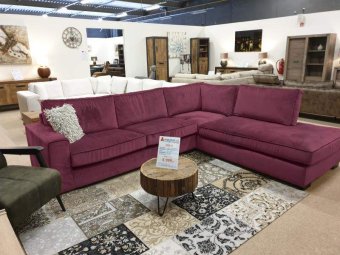 Paarse hoekbank Follega 166cm – A-meubel