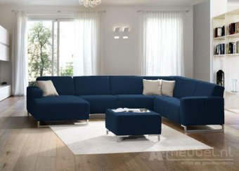 Blauwe u-bankstel Kerkdriel 154cm – A-meubel