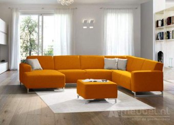 Cognac u-bankstel Kerkdriel 221cm – A-meubel
