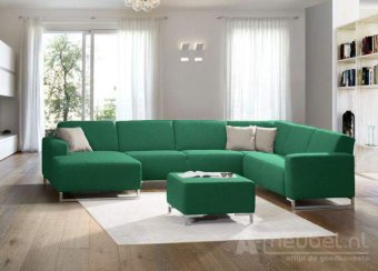 Groene u-bankstel Kerkdriel 221cm – A-meubel