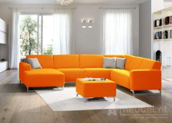 Oranje u-bankstel Kerkdriel 154cm – A-meubel