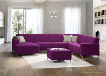 Paarse u-bankstel Kerkdriel 221cm – A-meubel