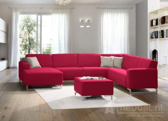 Roze u-bankstel Kerkdriel 221cm – A-meubel