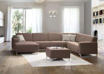 Taupe u-bankstel Kerkdriel 221cm – A-meubel
