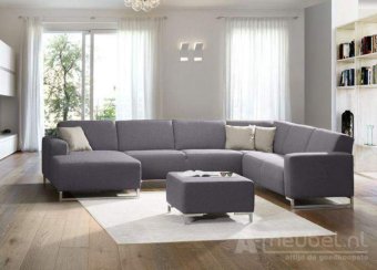 Grijze u-bankstel Kerkdriel 221cm – A-meubel