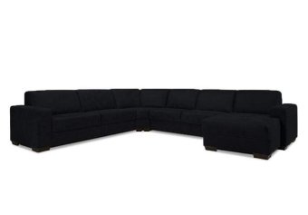 Zwarte hoekbankstel Malden 168cm – A-meubel