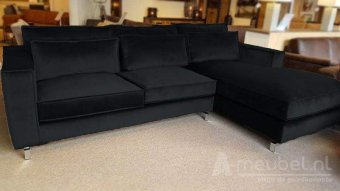 Zwarte loungebank Indijk 199cm – A-meubel