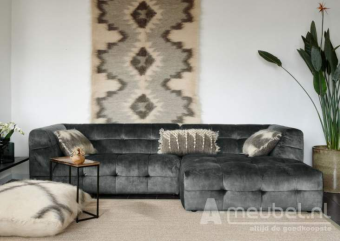 Zwarte loungebank Castricum 189cm – A-meubel