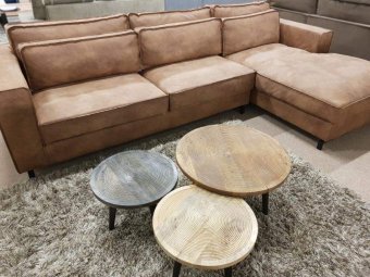 Beige loungebank Ilpendam 292cm – A-meubel