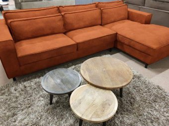 Cognac loungebank Ilpendam 292cm – A-meubel