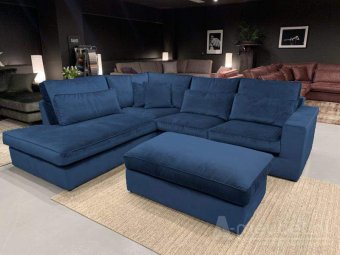 Blauwe hoekbank Leusden 265cm – A-meubel