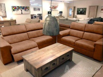 Cognac Oostvoorne Bankstel 174cm – A-meubel