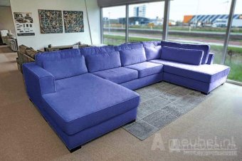 Blauwe u-bank Arnhem 199cm – A-meubel