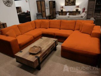 Cognac u-bank Berlicum 265cm – A-meubel