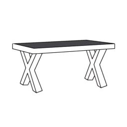 Eettafel-X Udenhout 163cm