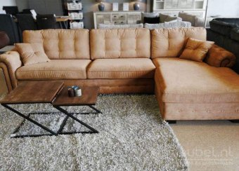 Cognac loungebank Groenveld 252cm – A-meubel