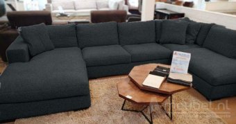 Antraciet u-bankstel Sloterdijk 361cm – A-meubel