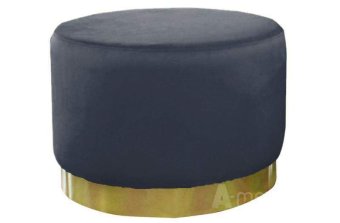 Antraciet Poef Lexmond 80x47cm met spiegelrand – A-meubel