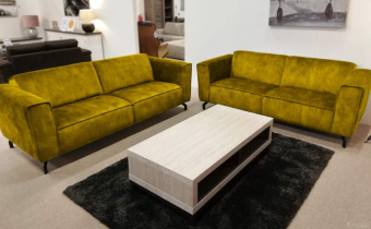 Gele bankstel Wolvega 185cm – A-meubel