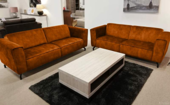 Oranje bankstel Wolvega 185cm – A-meubel