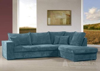 Blauwe hoekbank Afferden 290cm – A-meubel