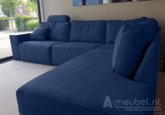 Blauwe hoekbank Marle 248cm – A-meubel
