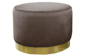 Bruine Poef Lexmond 80x47cm met spiegelrand – A-meubel