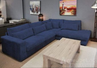 Blauwe hoekbank Terheijden 265cm – A-meubel