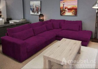 Paarse hoekbank Ijsselstein 270cm – A-meubel