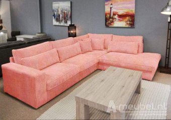 Roze hoekbank Ijsselstein 265cm – A-meubel