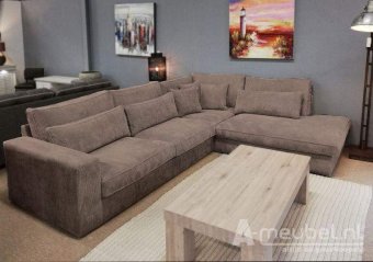 Taupe hoekbank Ijsselstein 270cm – A-meubel