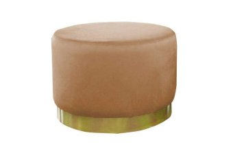 Cognac Poef Lexmond 60x45cm met spiegelrand – A-meubel