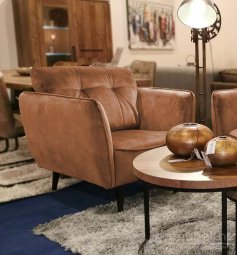 Cognac fauteuil Akker 85cm – A-meubel