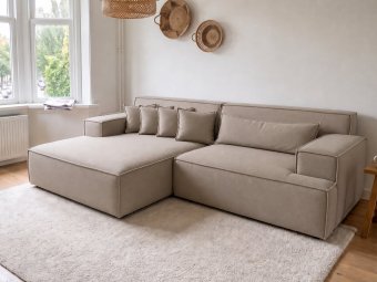 Domburg Loungebank in taupe – kleurimpressie