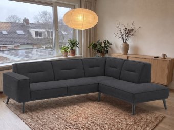 Drenthe Hoekbank in antraciet – kleurimpressie
