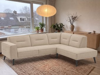 Drenthe Hoekbank in beige – kleurimpressie