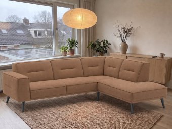 Drenthe Hoekbank in bruin – kleurimpressie