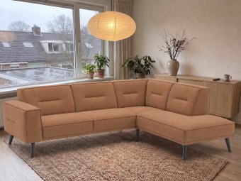 Drenthe Hoekbank in cognac – kleurimpressie