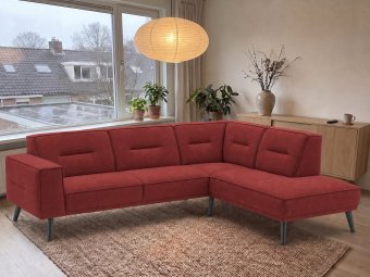Drenthe Hoekbank in rood – kleurimpressie