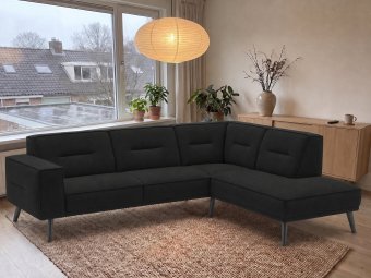 Drenthe Hoekbank in zwart – kleurimpressie