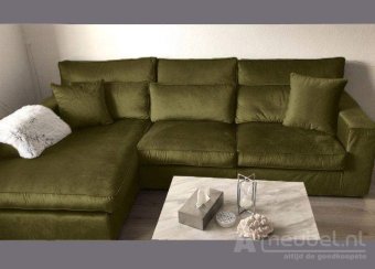 Groene bank Oudenbosch Longchair 254cm – A-meubel