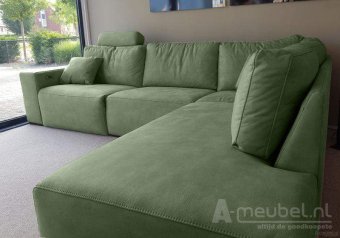 Groene hoekbank Marle 253cm – A-meubel