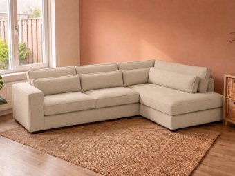 Hoekbank Alphen in beige – kleurimpressie