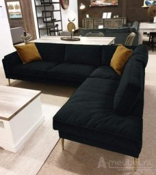 Zwarte hoekbank Alverna 211cm – A-meubel