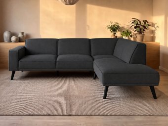 Hoekbank Den Haag in antraciet – kleurimpressie