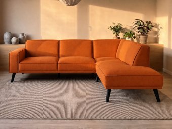 Hoekbank Den Haag in oranje – kleurimpressie