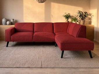 Hoekbank Den Haag in rood – kleurimpressie