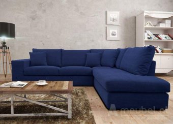 Blauwe hoekbank Gouda 250cm – A-meubel
